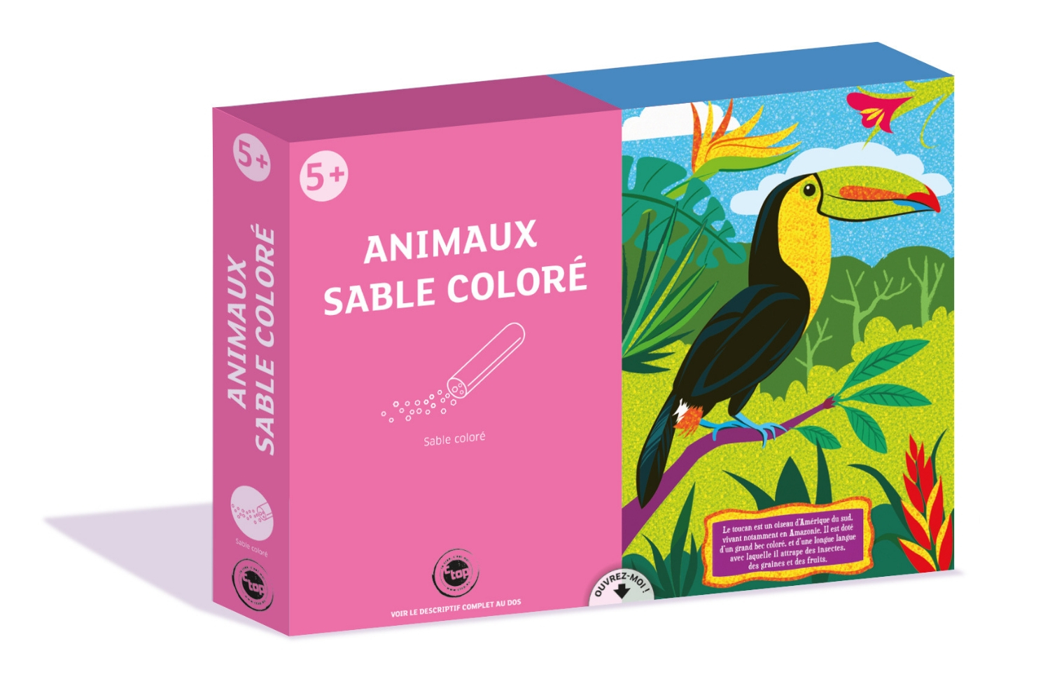 Animaux en sable coloré